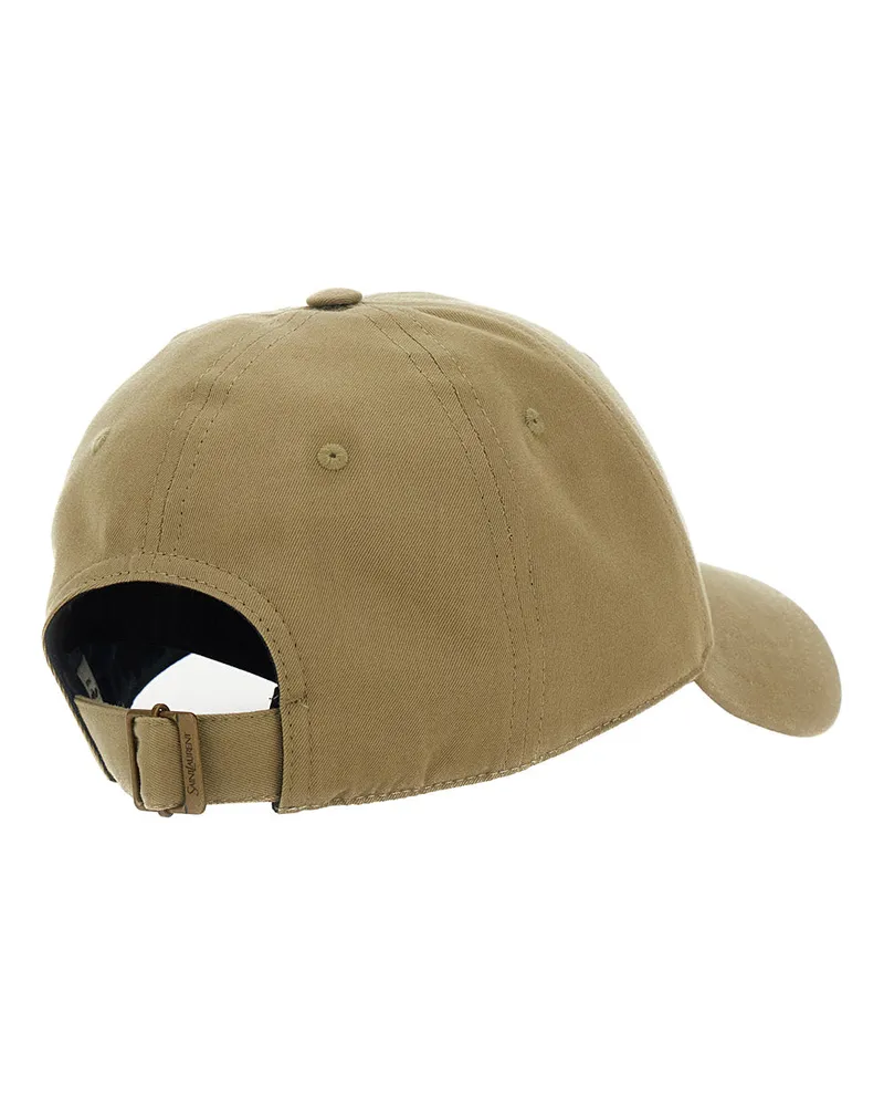Saint Laurent 816871 Logo-Embroidered Cotton Baseball Cap — Beige Beige
