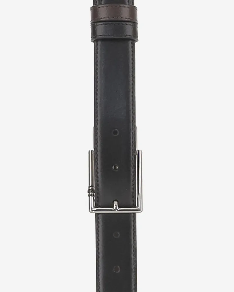 Montblanc Men's Reversible Leather Belt Multicolour Black