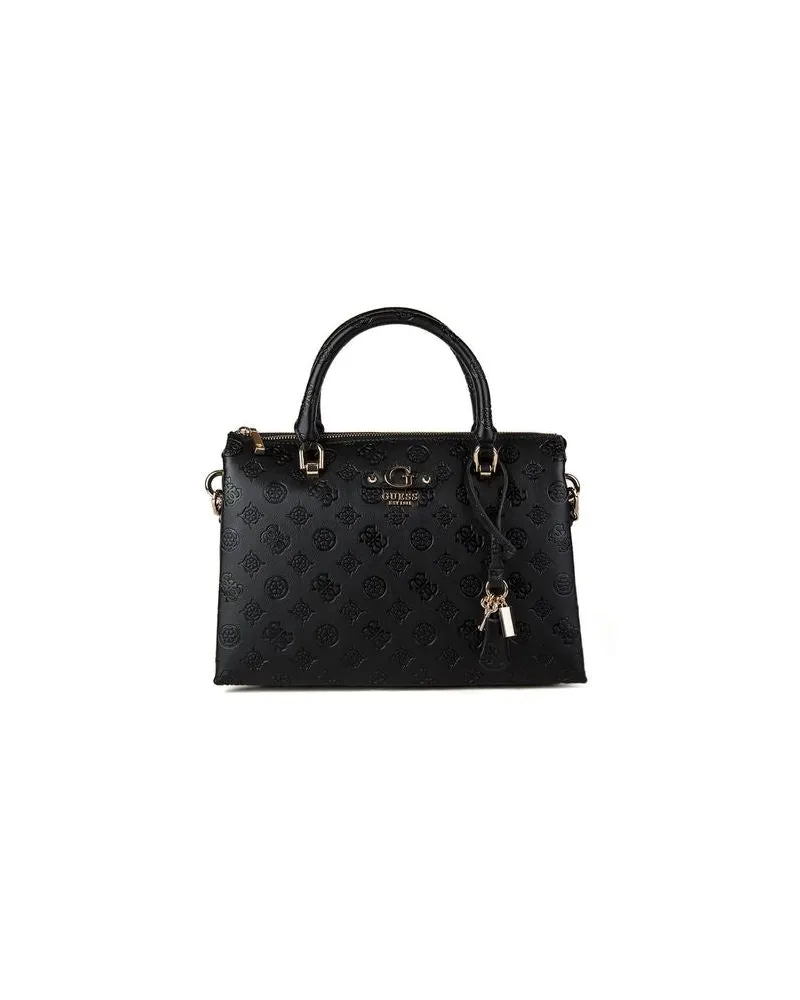 Guess Women's Handbag Black Logo Polyurethane Bags - Satchel-Bags Black