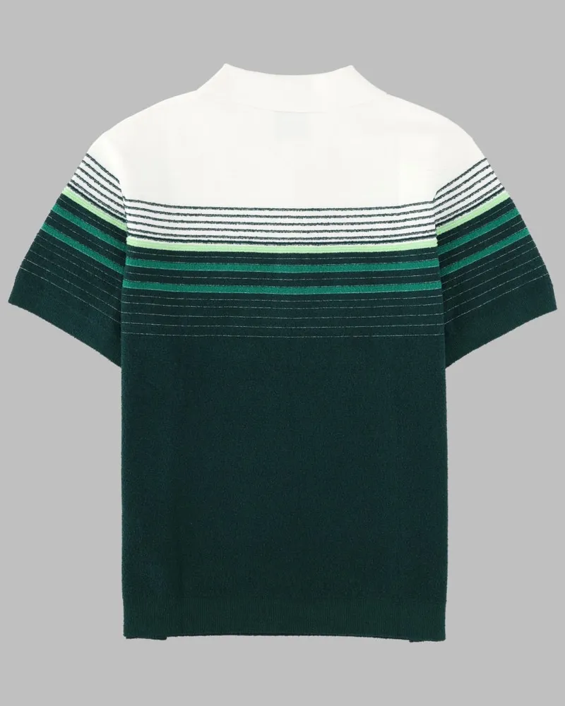 Casablanca Paris Bouclé Cotton-Nylon Blend Polo Shirt — Multicolor Multicolor