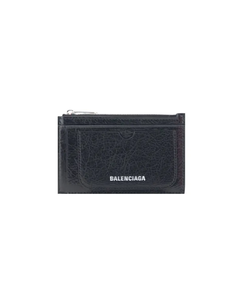 Balenciaga Men's Black Lamb Ovis Aries Wallet Black