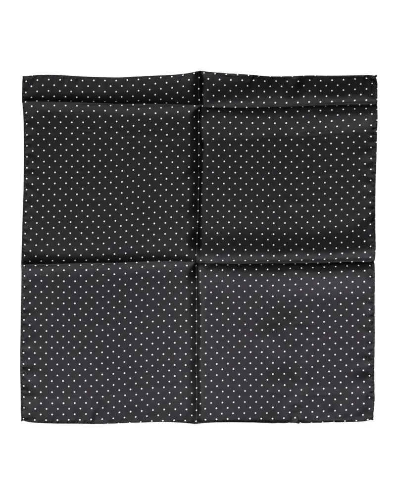 Dolce & Gabbana Women's Black Polka Dot Silk Square Foulard Scarf And White Black