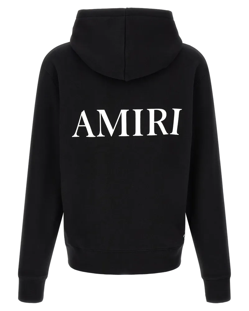 Amiri Logo Embroidered Hoodie — Black Black