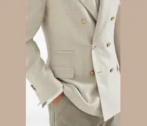 Prince of Wales Check Blazer — Beige
