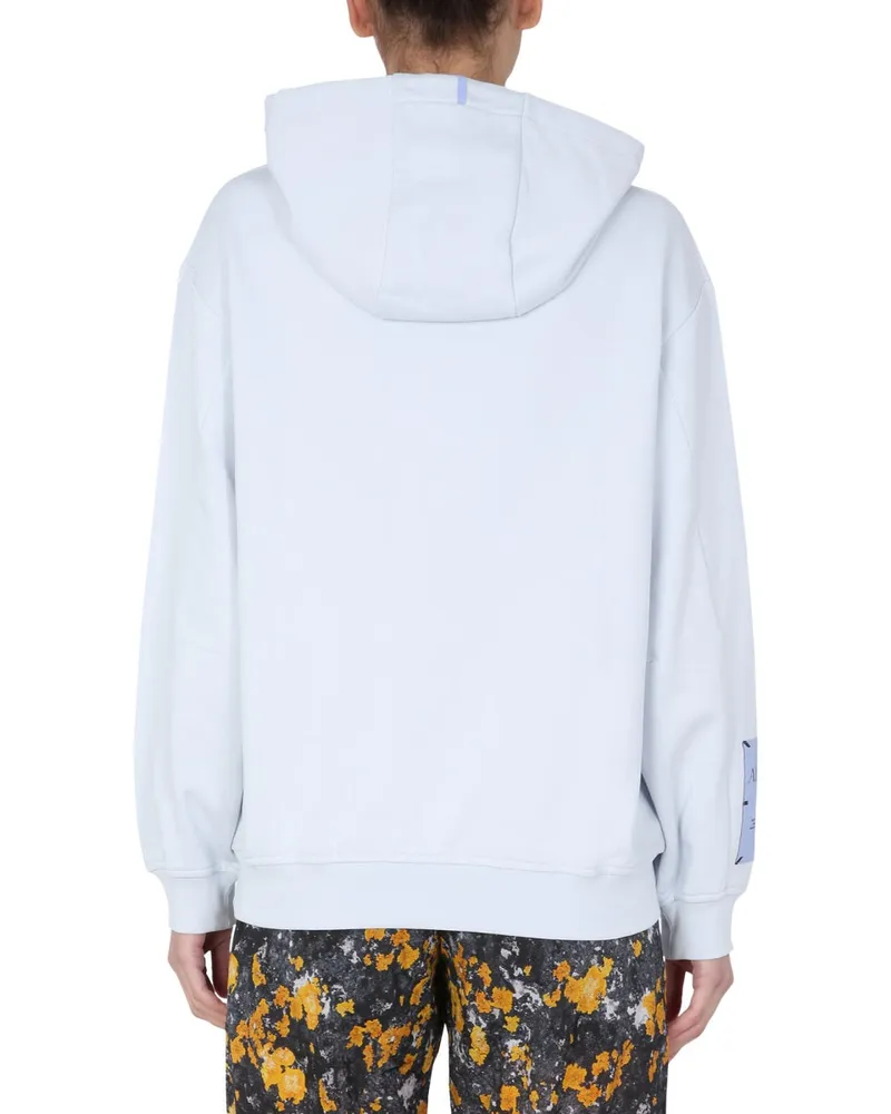 McQ Hooded Cotton Sweatshirt — Blue Blue