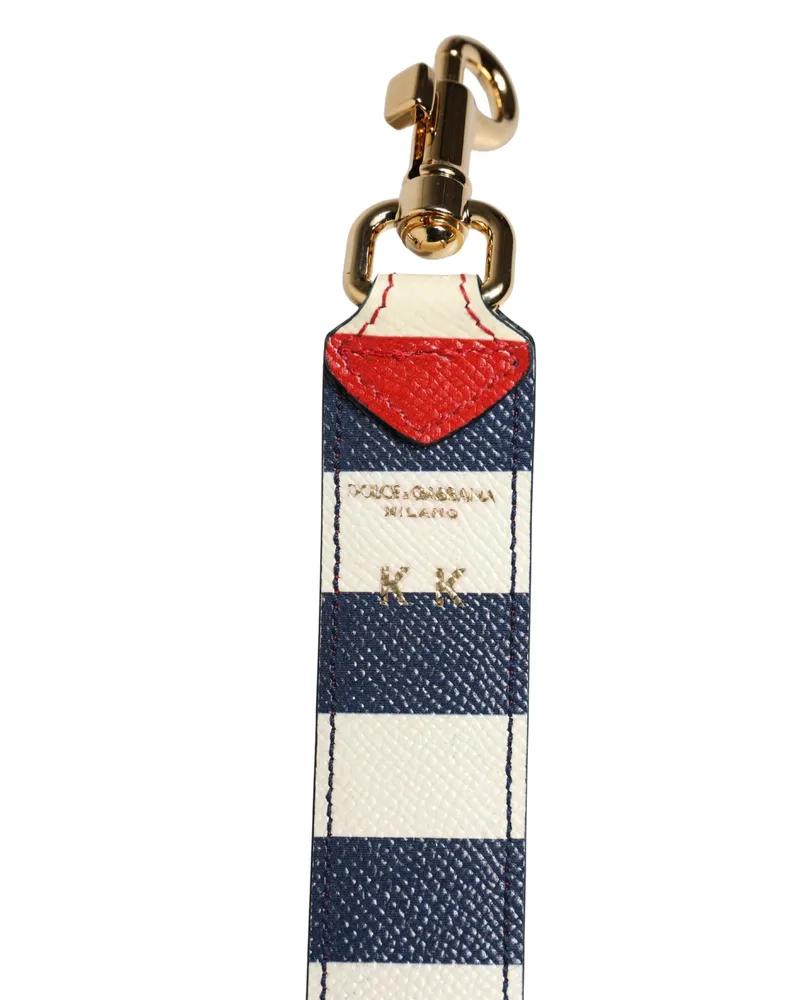 Dolce & Gabbana Women's Multicolor Leather Striped Bag Accessory Shoulder Strap Calf Multicolor
