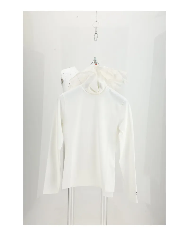 Celine Men High Neck Top Optic White Cotton Knitwear Sweater White