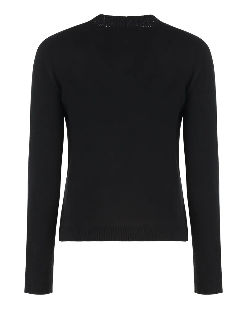 Max Mara Women's Crew Neck Wool And Cashmere Sweater Black Black