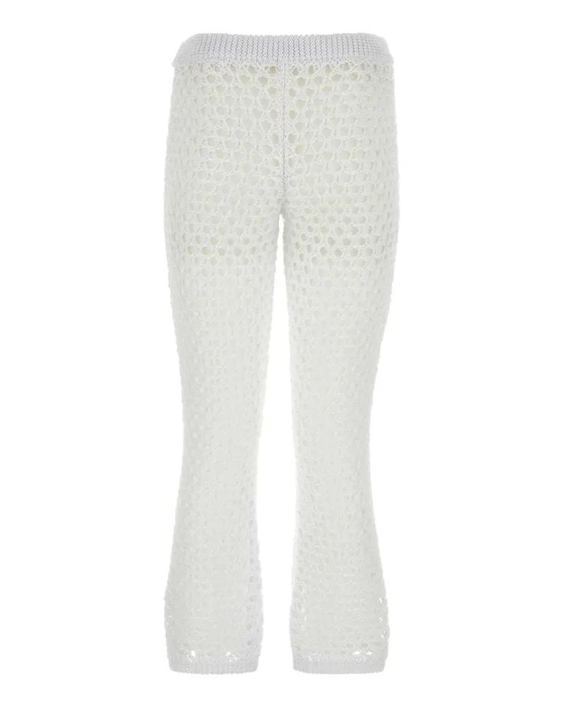 Valentino Garavani Women White Mesh  Escape Pant Bianco Pantaloni Trousers White