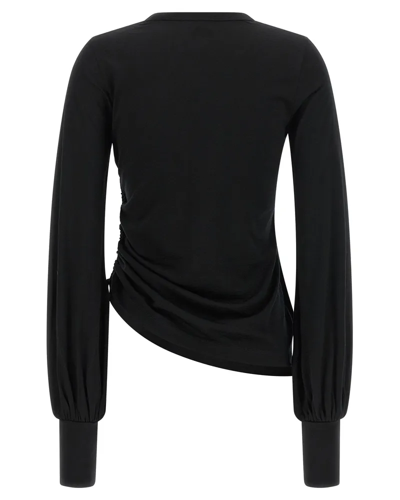 Y-3 Merino Wool Draped T-Shirt — Black Black