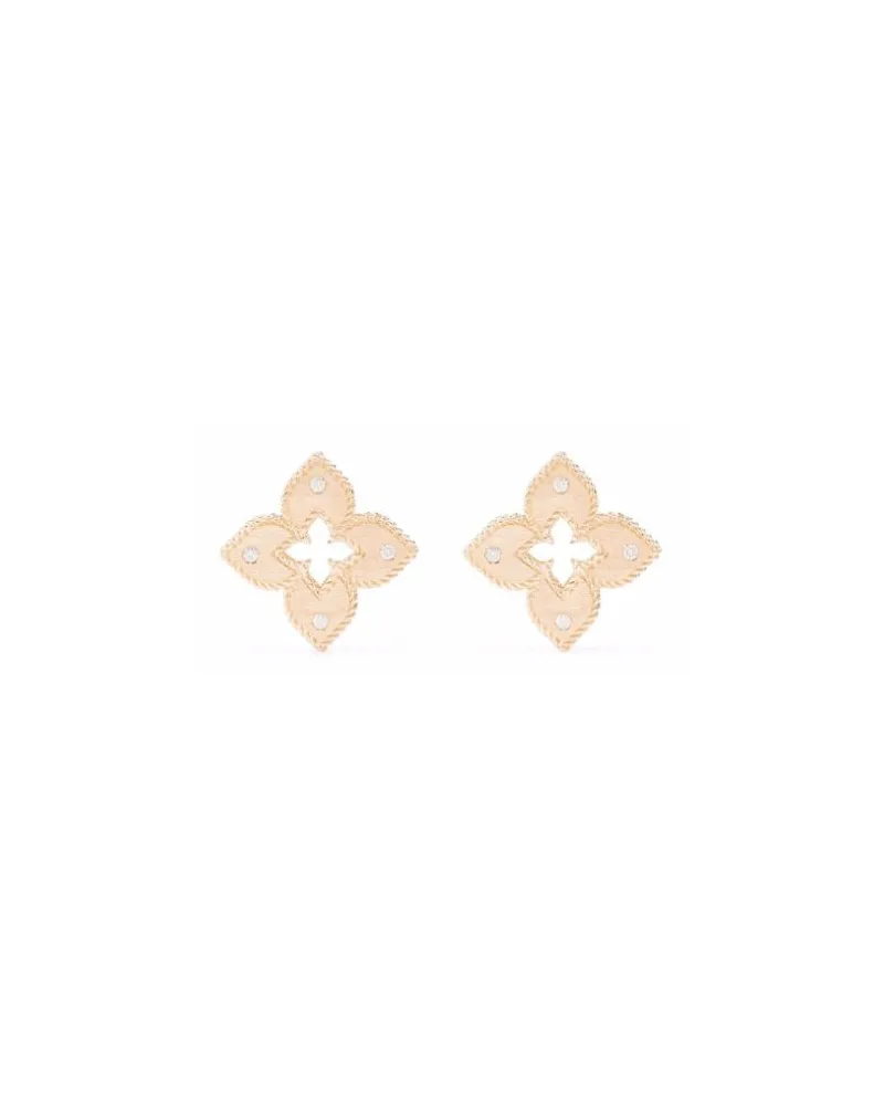 Roberto Coin Women's 18kt Rose Gold Venetian Princess Diamond Stud Earrings Continuty Rose