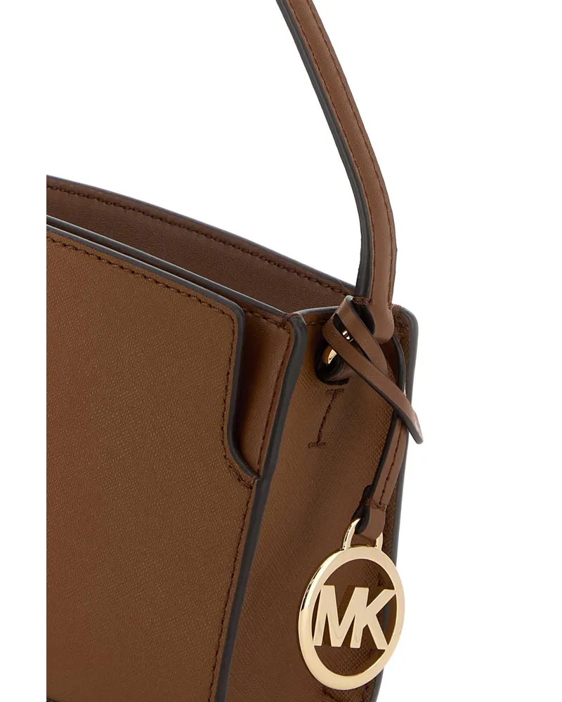Michael Kors Women's Brown Leather Becca Crossbody Bag Luggage Cow Borse A Mano Brown