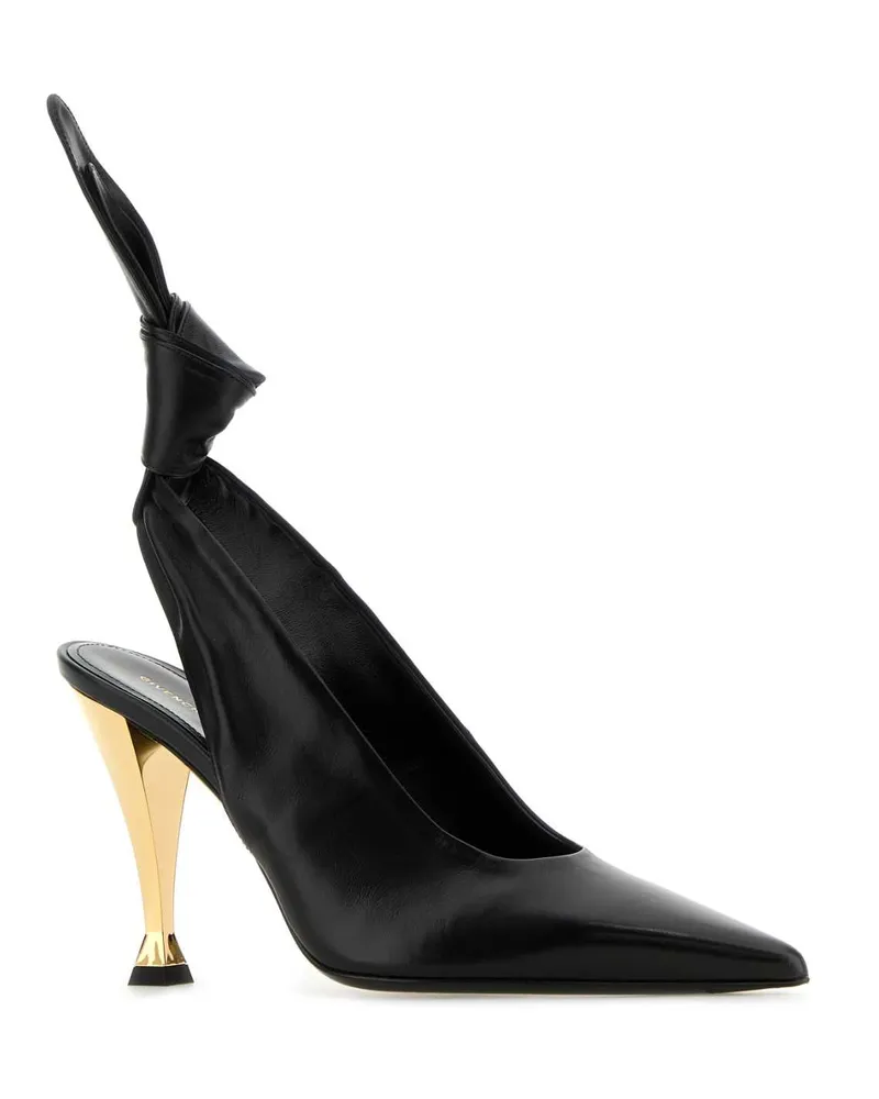 Givenchy Women's Black Nappa Leather Beauw Pumps Black-Golden Scarpe Con Tacco Black/golden Black