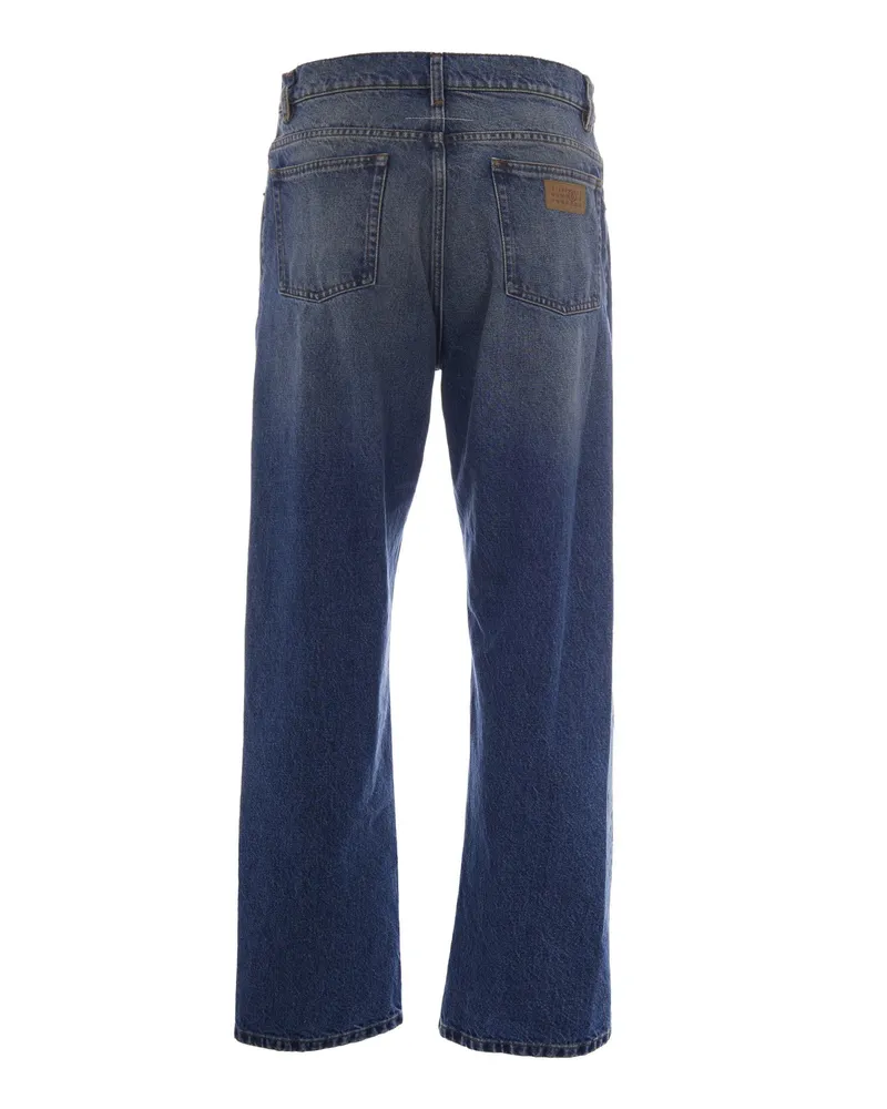 Maison Margiela Men's Jeans Straight-Leg Medium Blue Blue