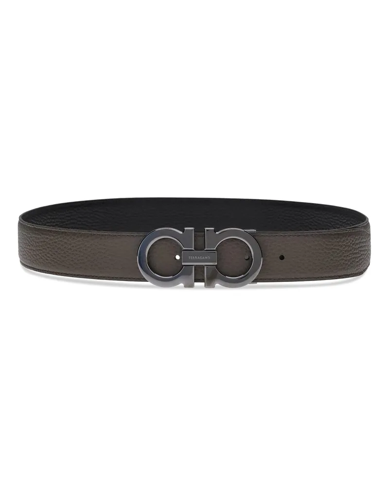 Ferragamo Gancini Logo Belt — Gray Gray