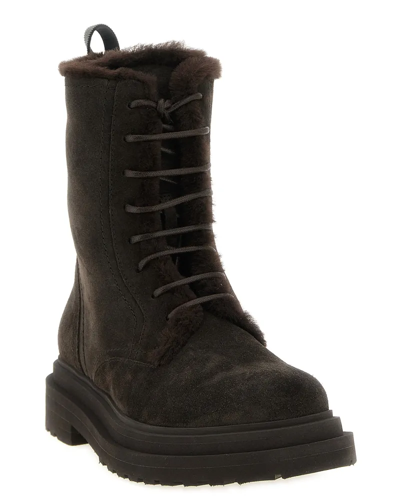 Brunello Cucinelli Precious Loop Boot — Brown Brown