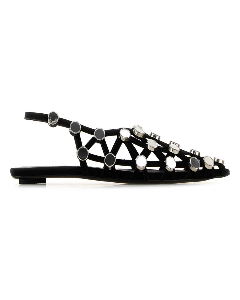 ATTICO Grid Ballerina Flat — Black Black
