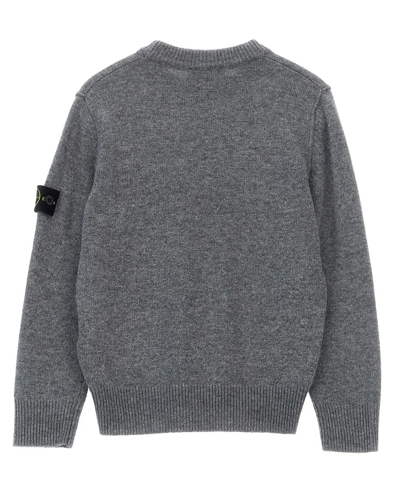 Stone Island Wool-Blend Crew Neck Sweater — Grey Gray