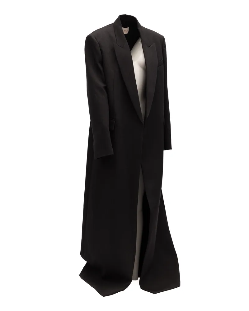 Valentino Garavani Women Wool Long Coat Black Clothing Black
