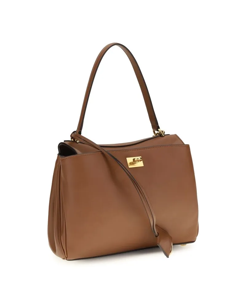 Balenciaga Women's Brown Calf Leather Bos Taurus Shoulder Bag Brown