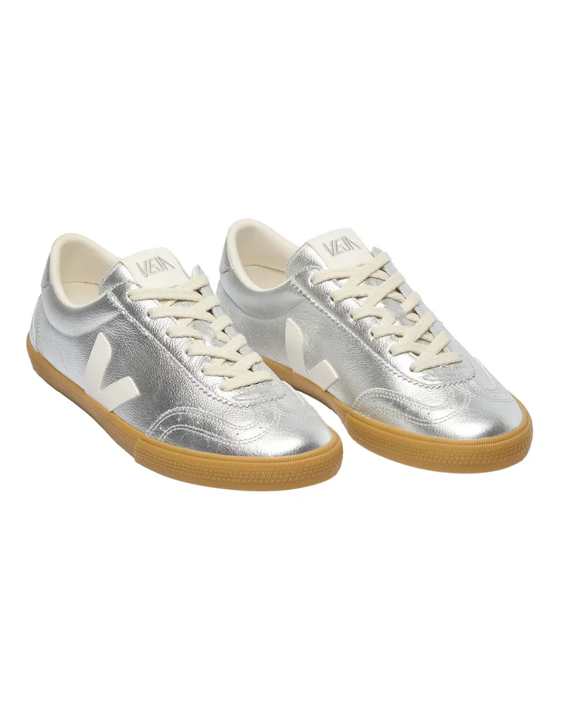 VEJA Women's Sneakers Volley Leather Silver-White-Natural Trainers Silver/white/natural Silver