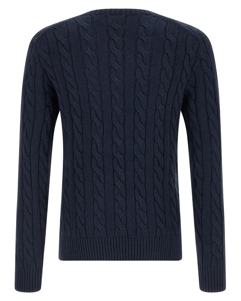 Ralph Lauren Cable-Knit Cotton Sweater — Navy Navy