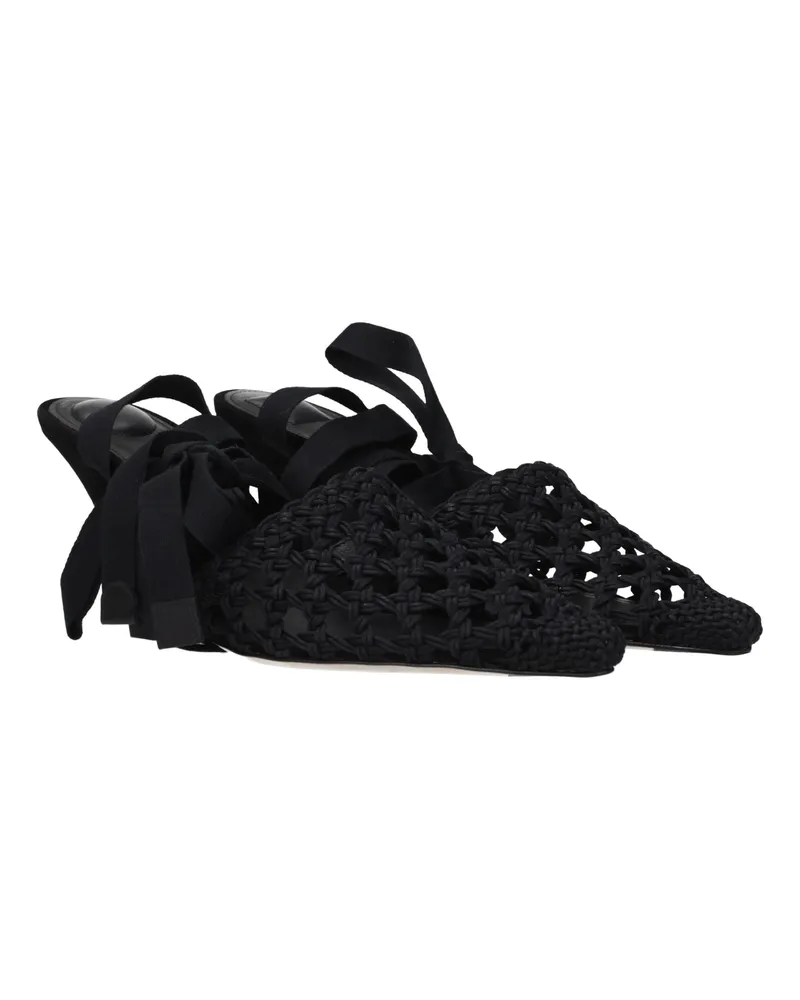 Jacquemus Perforated Fabric Sandals — Black Black