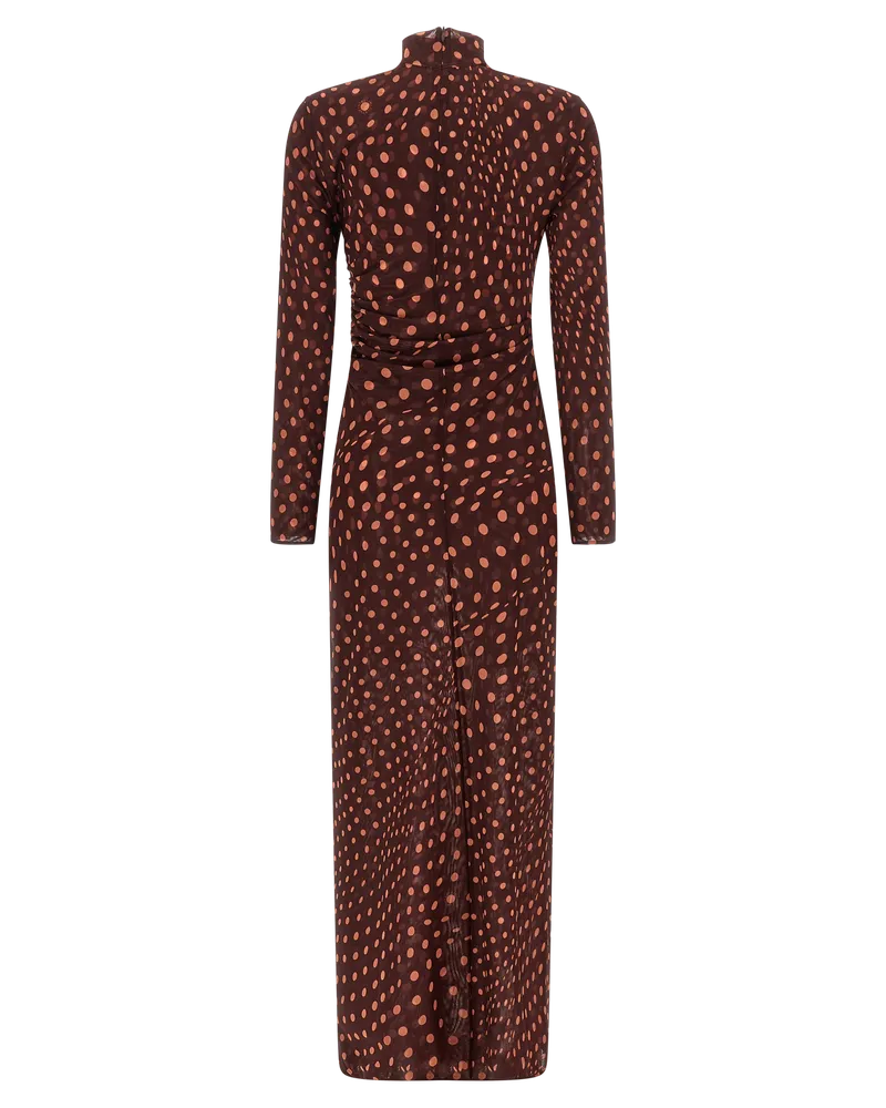 Stella McCartney Polka-Dot Mesh Dress — Bordeaux Bordeaux