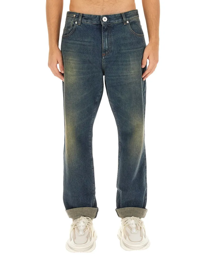 Balmain Cotton Denim Jeans — Blue Blue