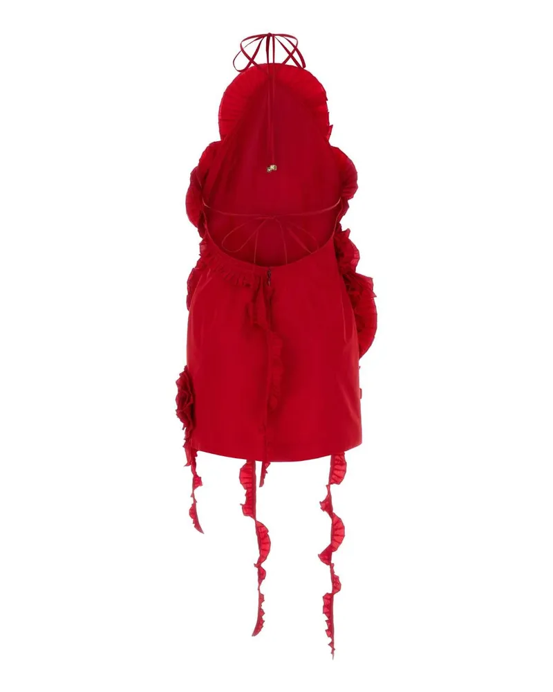 Blumarine Ruffled Polyester Dress — Red Red