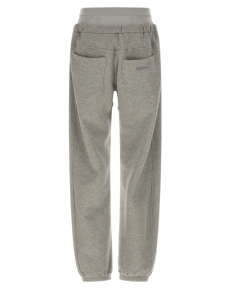 ATTICO Women's Gray Cotton Joggers (workout Pants Gray