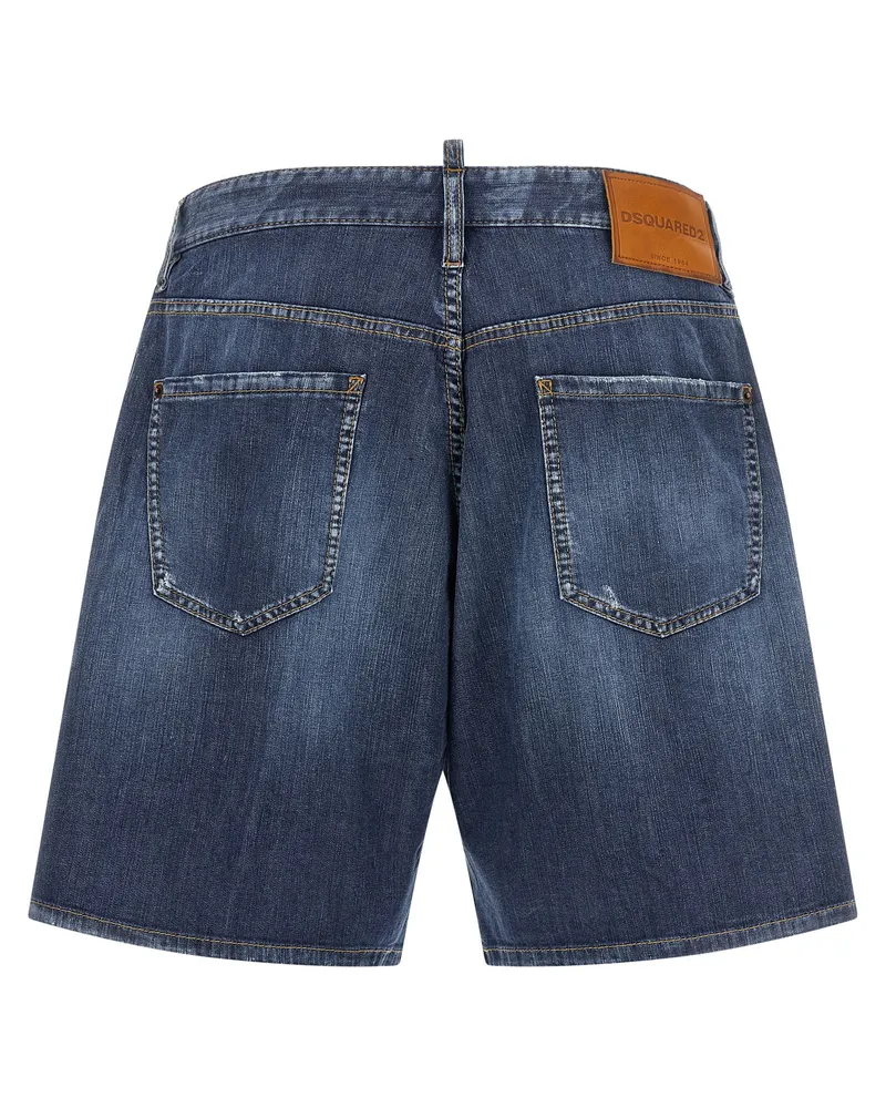Dsquared2 Distressed Denim Bermuda Shorts — Blue Blue