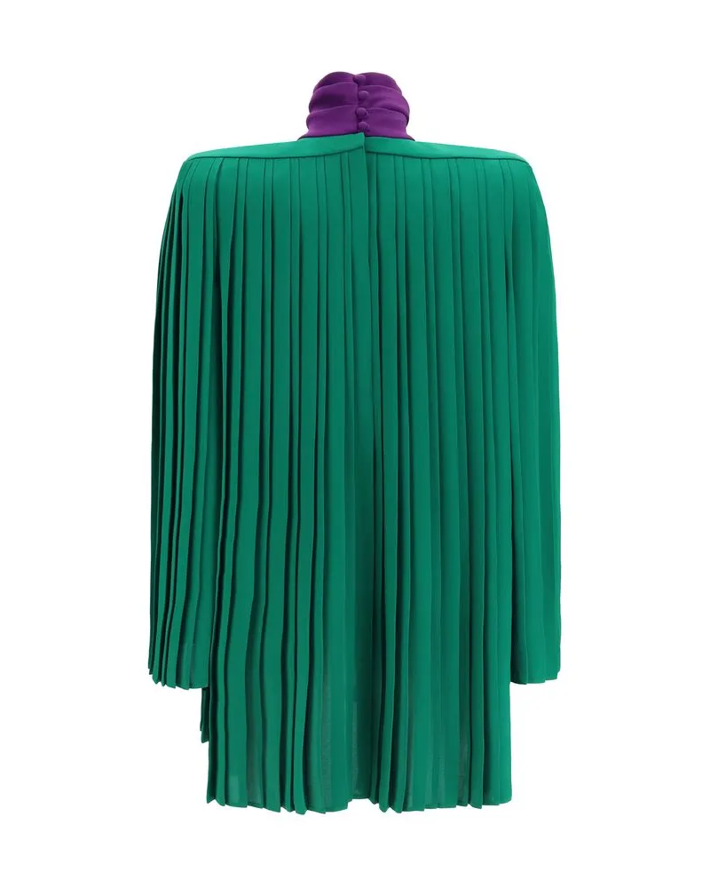 Valentino Garavani Pleated Silk Georgette Blouse Bicolor