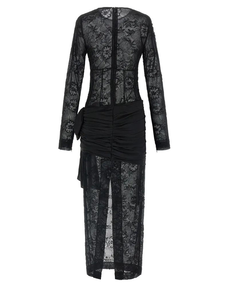 Alessandra Rich Lace Bustier Dress — Black Black