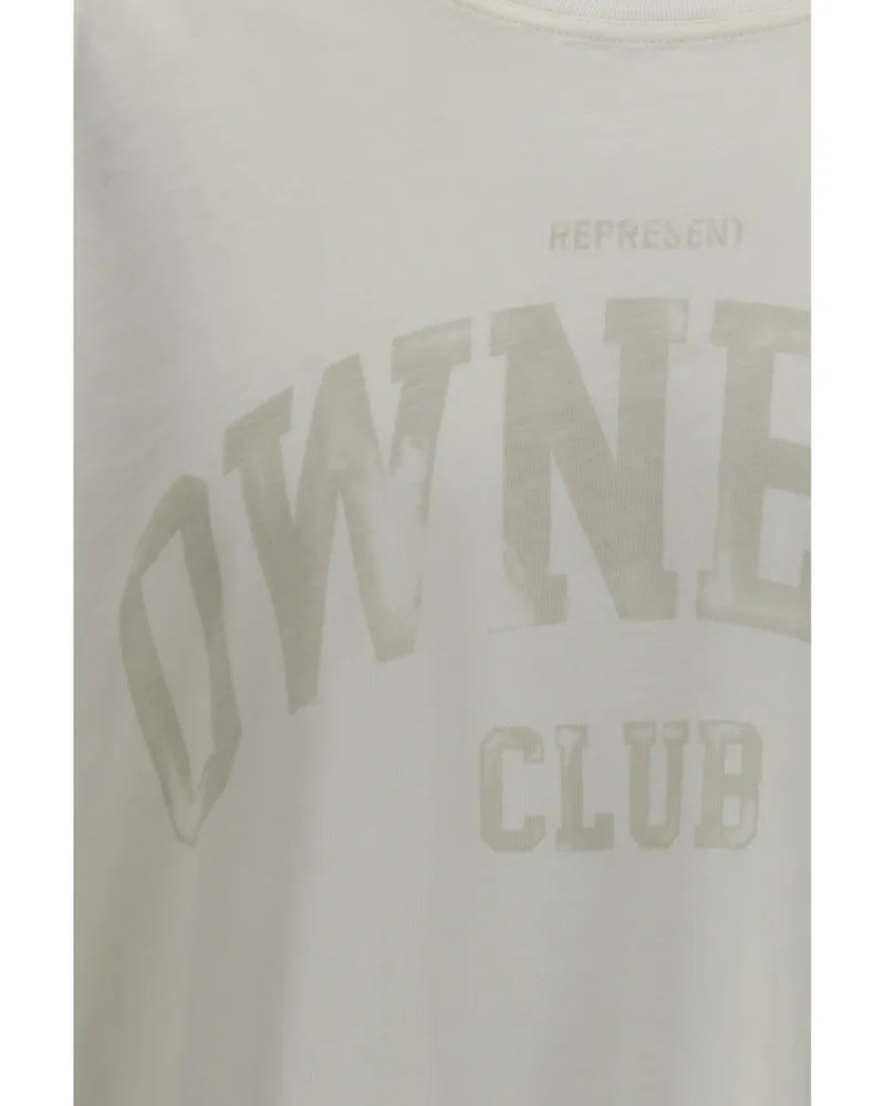 REPRESENT Men T-Shirt Owners Club Chalk Cotton T-Shirts And Polos Beige