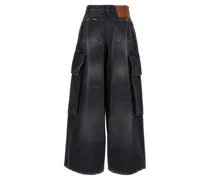 Women's Gray Cotton Cargo Shorts