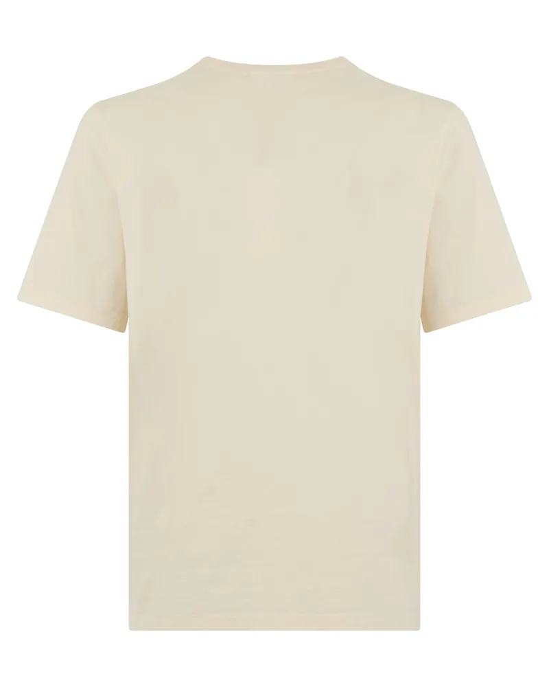 Kitsuné Fox-Embroidered Cotton T-Shirt — Beige Beige