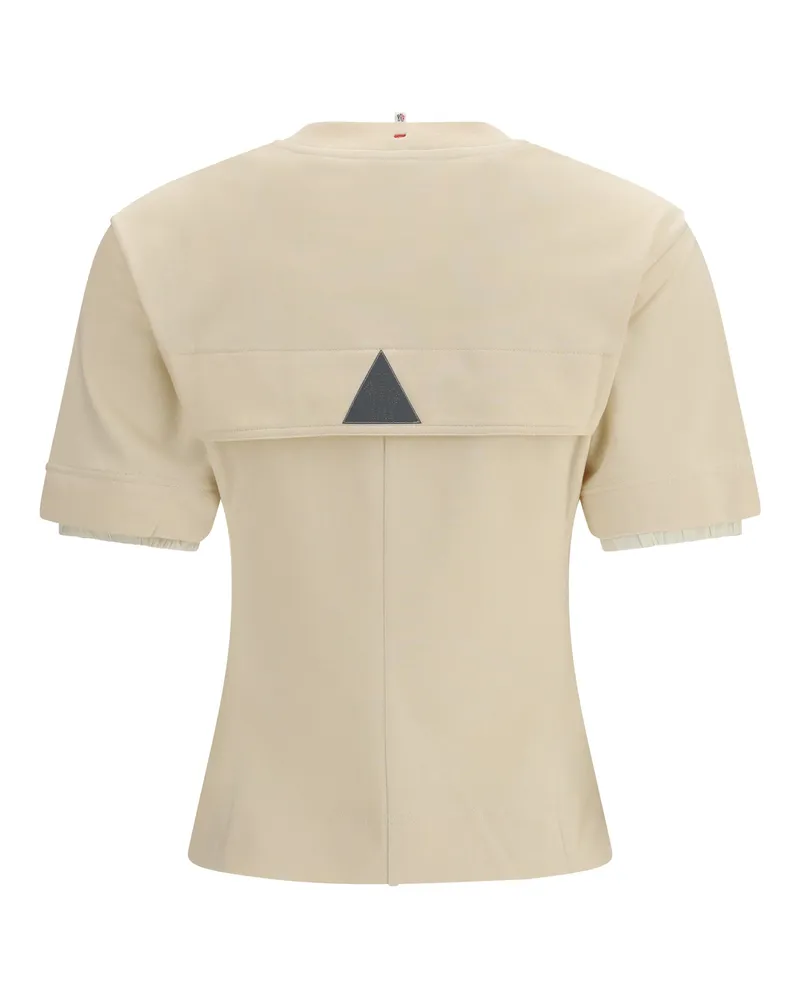 Moncler Women's Cotton T-Shirt Natural Cotton; Elastane T-Shirts And Polos Beige