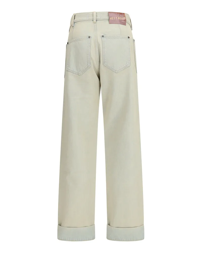 Vivienne Westwood Men's Jeans Cotton With Patch Pockets Light Blue Light