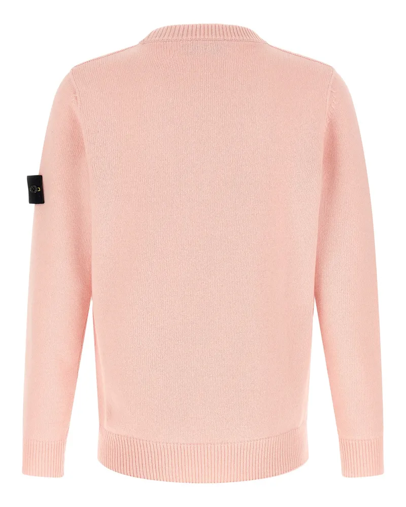 Stone Island Wool Crew Neck Sweater — Pink Pink