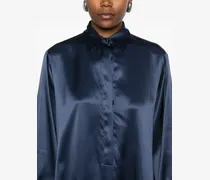 Panelled Silk Dress — Navy