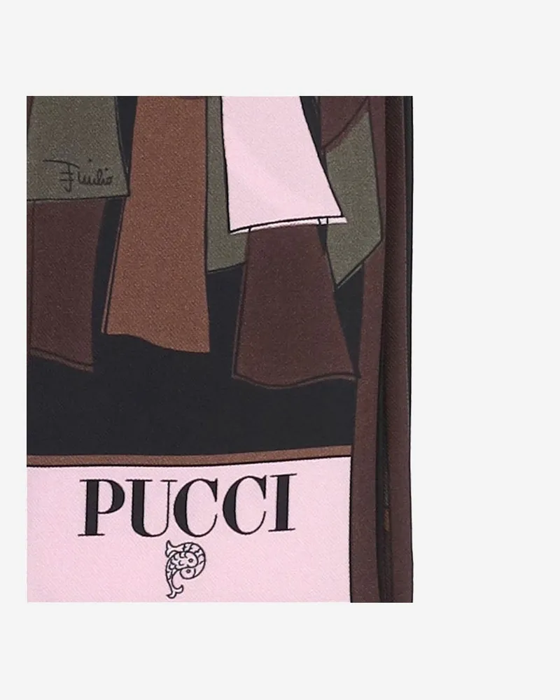 Emilio Pucci Mixed Geometric Print Silk Scarf — Multicolor Multicolor