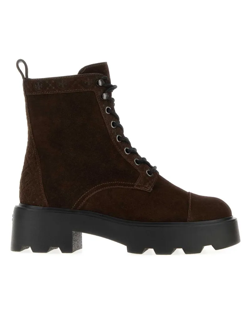 Tory Burch Women's Suede Platform Ankle Boot Brown Brown