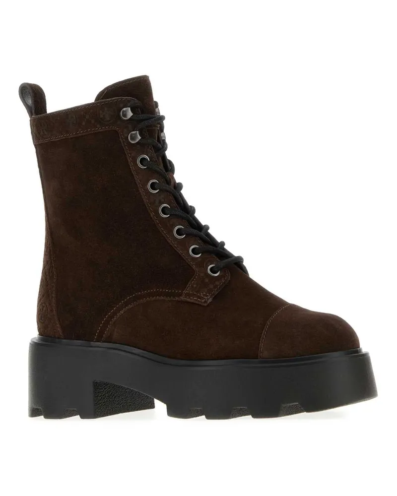 Tory Burch Women's Brown Suede Ankle Boots Stivali Brown