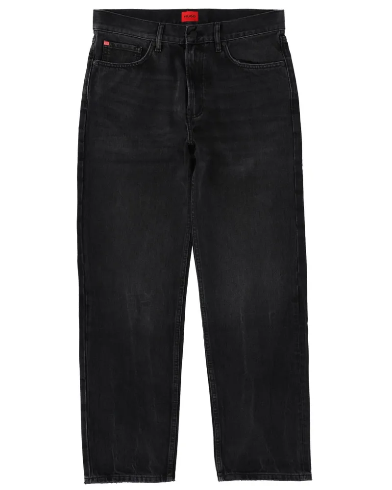 HUGO BOSS Logo Patch Cotton Jeans — Gray Gray