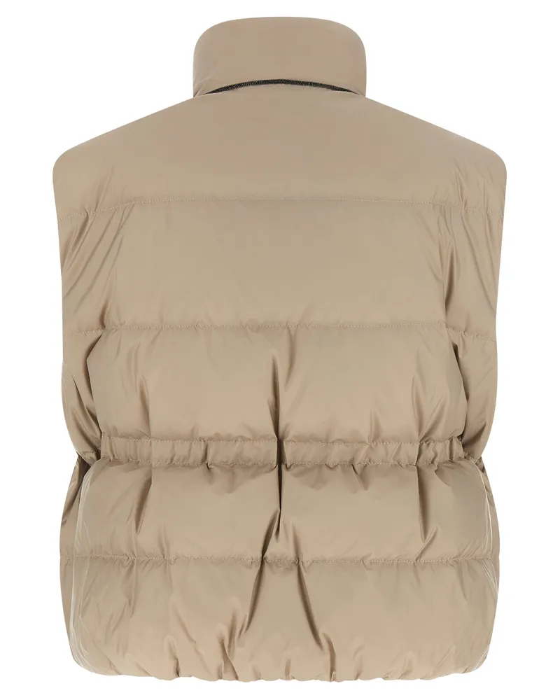 Brunello Cucinelli Women's Gray Polyester Sleeveless Jacket Clothing Gray