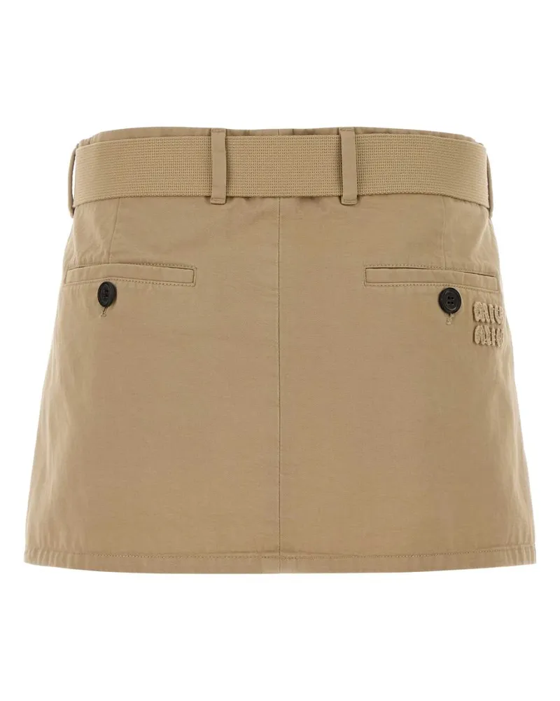 Miu Miu Beige Exterior: Cotton Gonne Skirt Beige