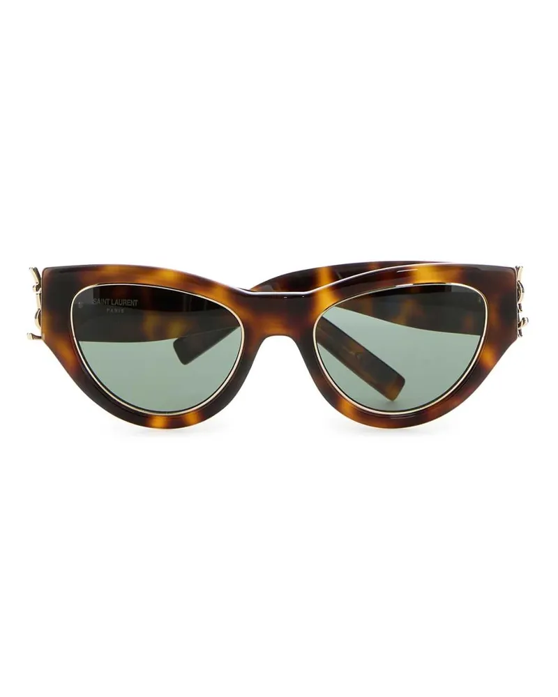 Saint Laurent Women's Printed Acetate Sl M94 Sunglasses Mediumhavanalightgoldgreen Exterior: Occhiali Da Sole Brown