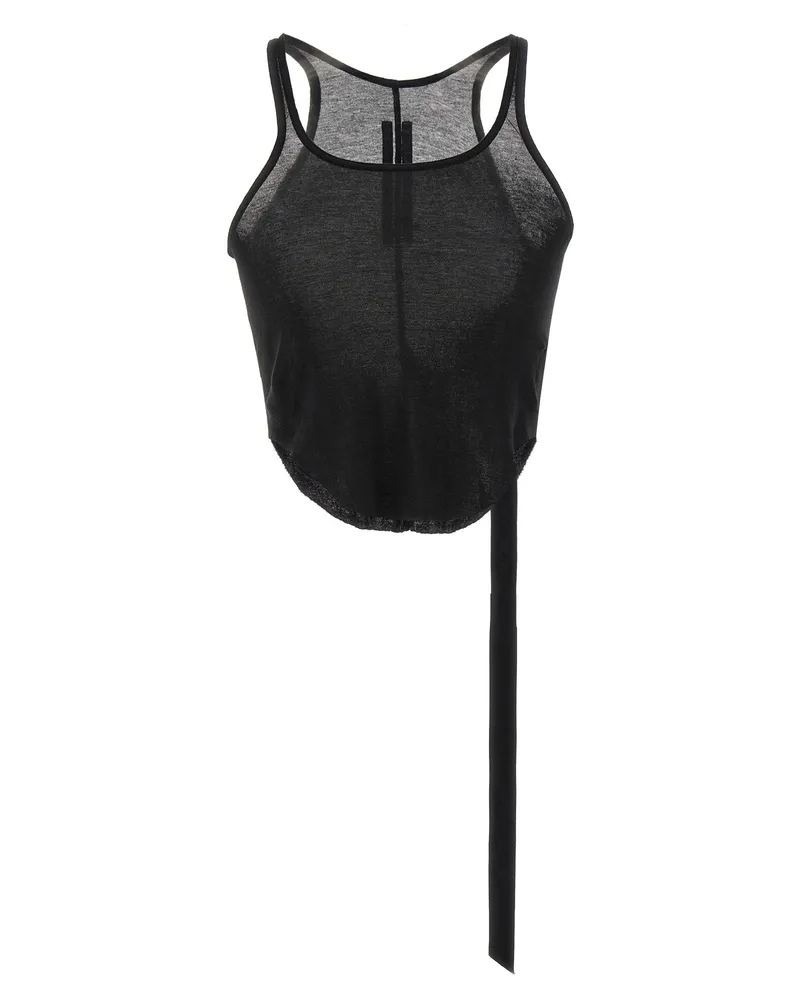 DRKSHDW by Rick Owens Semi-Transparent Cotton Tank Top — Black Black