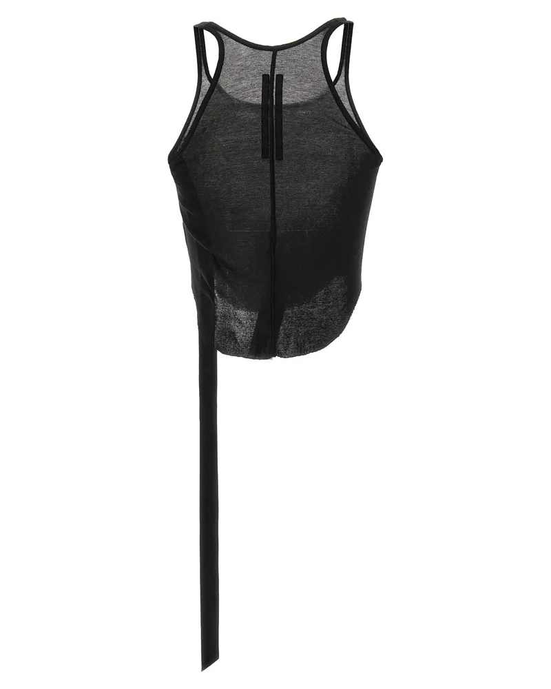 DRKSHDW by Rick Owens Semi-Transparent Cotton Tank Top — Black Black